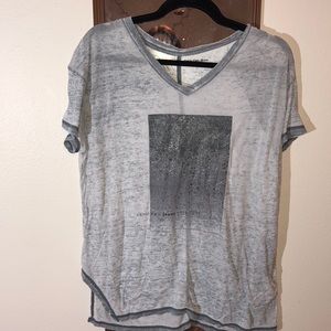 Calvin Klein sheer grey textured short sleeved tee